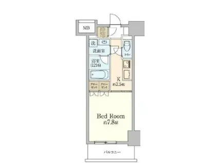 プラネソシエ神戸元町(1K/8階)の間取り写真