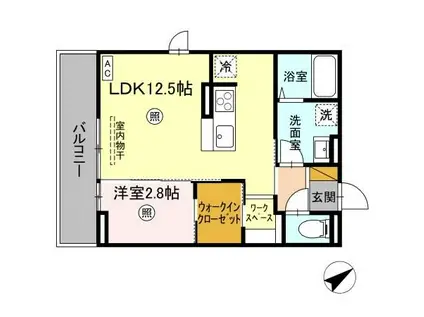 ラピス・ブルー(1LDK/3階)の間取り写真