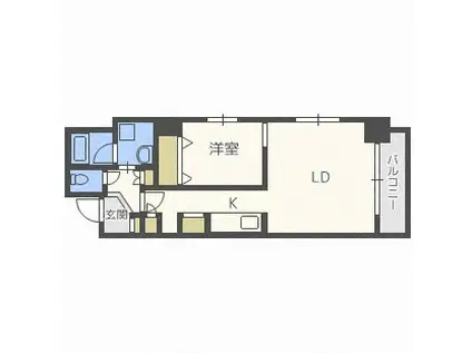 シェモア南1条(1LDK/8階)の間取り写真