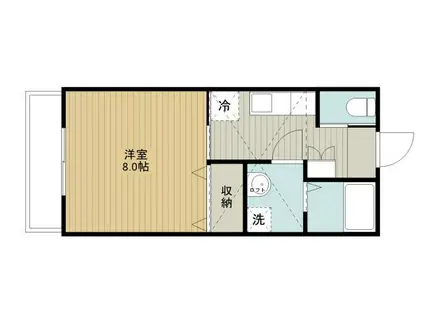 ピュアハイムA.K(1K/2階)の間取り写真