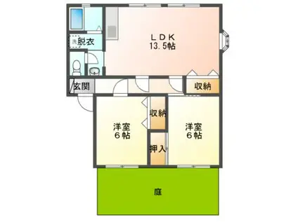 サンビレッジ21 A棟(2LDK/1階)の間取り写真