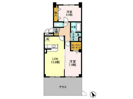 パルーテ(2LDK/1階)の間取り写真