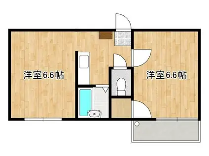 メイユールハウス(2K/2階)の間取り写真