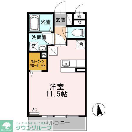 サンプレジール(ワンルーム/1階)の間取り写真