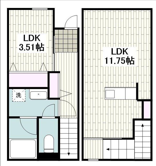 グラン若園(1LDK/1階)の間取り写真