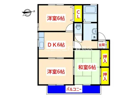 セジュールウィルモア(3DK/1階)の間取り写真