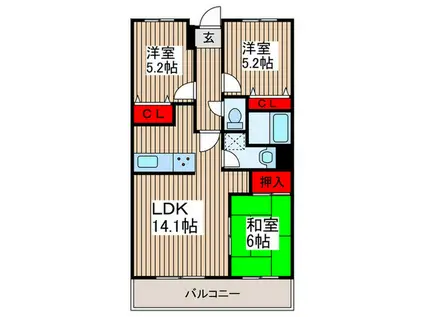 エマーレ南浦和(3LDK/3階)の間取り写真
