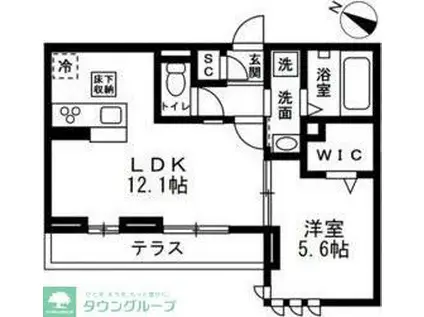 フルール(1LDK/3階)の間取り写真