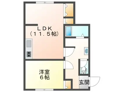 サンライフFUJI(1LDK/1階)の間取り写真