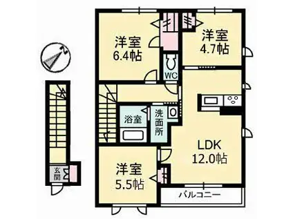 パークロッジ(3LDK/2階)の間取り写真