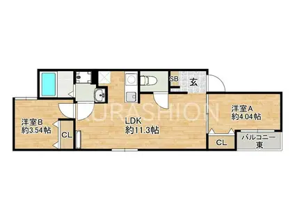 リタリッチ博多(2LDK/1階)の間取り写真