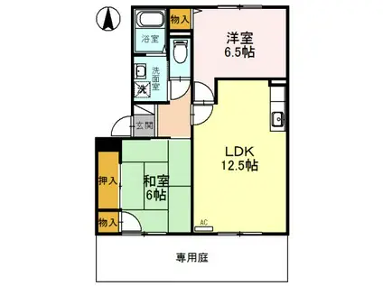 エスポワールイダⅡ番館(2LDK/1階)の間取り写真
