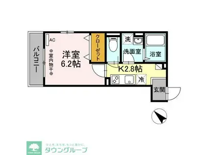 マ・メゾン鵠沼花沢 A(1K/3階)の間取り写真