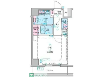 GENOVIA青砥II(1K/1階)の間取り写真