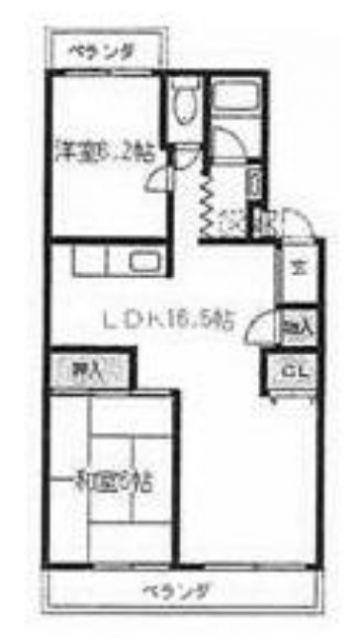 エクセルコート(2LDK/3階)の間取り写真