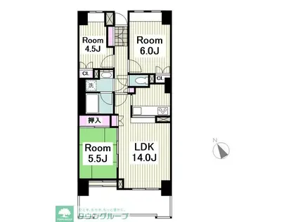 アマックス横浜(3LDK/5階)の間取り写真