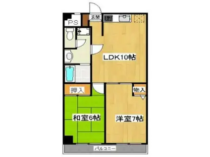 サニーガーデン(2LDK/3階)の間取り写真