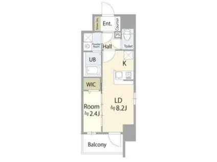 エスリード金山ル・グラン(1LDK/15階)の間取り写真