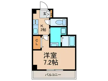 B-RISE梅香(1K/2階)の間取り写真