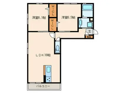 LA・MAISON EST(2LDK/3階)の間取り写真