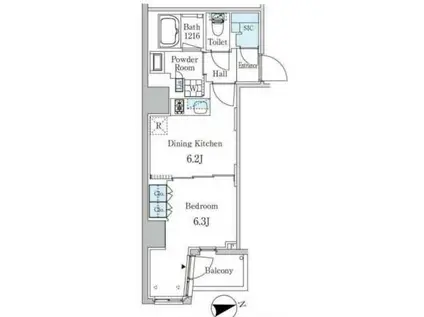 ザ・ライオンズフォーシア外神田(1DK/3階)の間取り写真