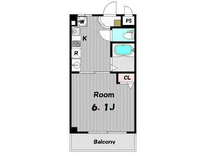 リブリ・陣屋(1K/3階)の間取り写真