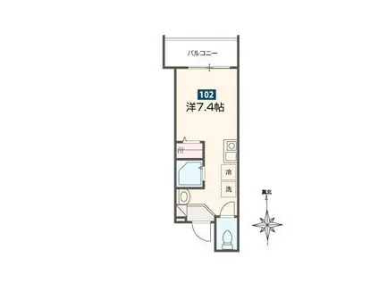 MELLAS京急鶴見(ワンルーム/1階)の間取り写真