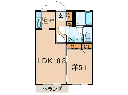 サニ-ハイツN(1LDK/1階)の間取り写真