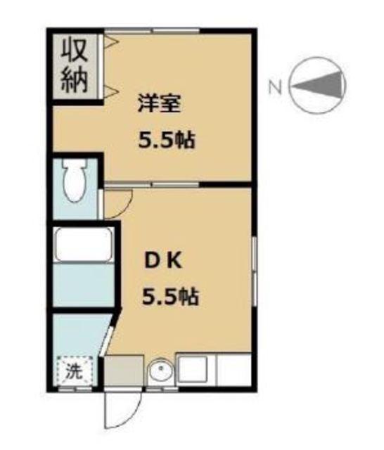 中村アパート(1DK/2階)の間取り写真