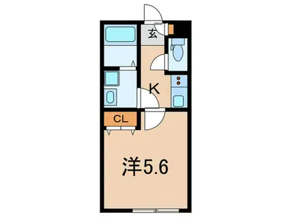 VILLA滝王子(1K/1階)の間取り写真