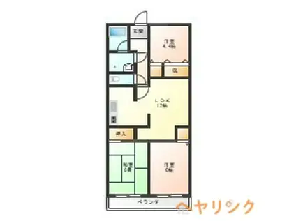 ダイアパレス喜多山(3LDK/2階)の間取り写真