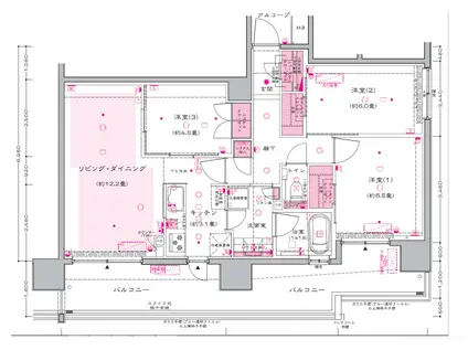 ザ・エクセレント本町勾当台公園(3LDK/10階)の間取り写真