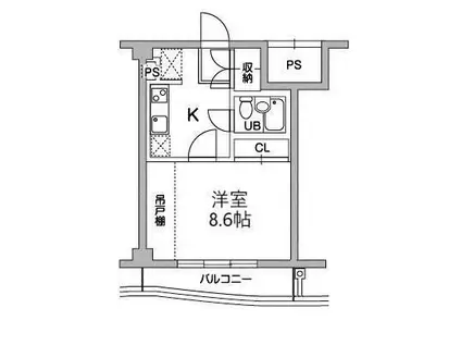 TS GARDEN稲城(1K/2階)の間取り写真