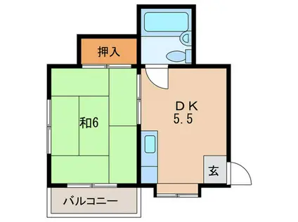 第一ハイツ(1DK/2階)の間取り写真