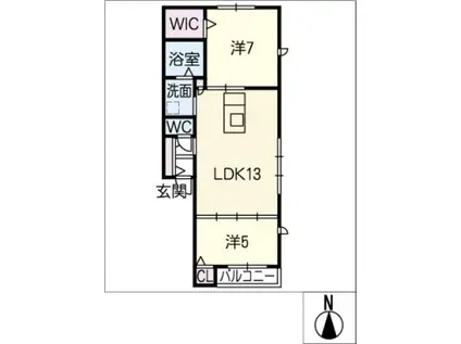 ハイツパディー(2LDK/2階)の間取り写真