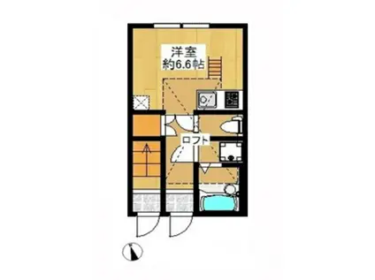 インベストビギン柴又I(ワンルーム/1階)の間取り写真