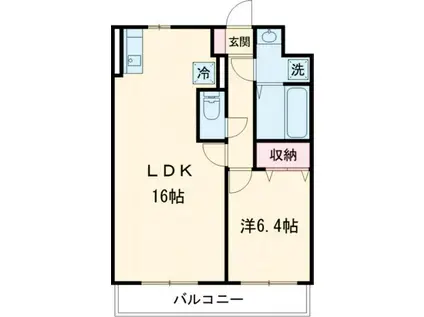 モアベリー(1LDK/4階)の間取り写真