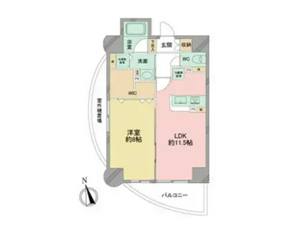 さくらHILLSリバーサイドイースト(1LDK/10階)の間取り写真