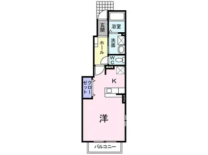 サンフラワーII(ワンルーム/1階)の間取り写真