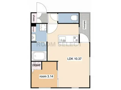 ILL BE清水白壁(1LDK/2階)の間取り写真