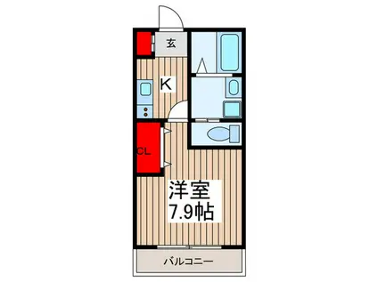キャメル蒲生4(1K/2階)の間取り写真