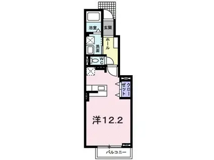 エンプレイス(1K/1階)の間取り写真