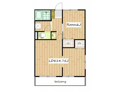 ロビンソンハイツ八千代(1LDK/3階)の間取り写真