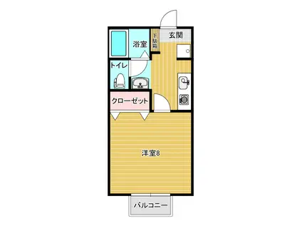 セジュールK(1K/2階)の間取り写真