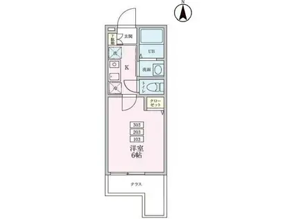 MAISON NATURE 和田町(1K/2階)の間取り写真