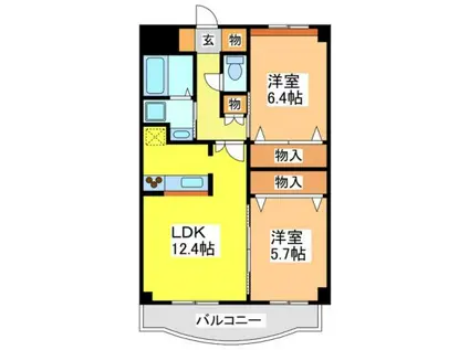 ゴールドクレスト(2LDK/3階)の間取り写真