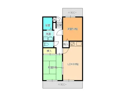 メゾン・ウィステリア(2LDK/1階)の間取り写真