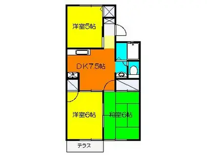 サンハイム韮山(3DK/1階)の間取り写真