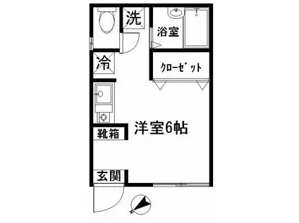 ラ・カーサ・代田(ワンルーム/2階)の間取り写真