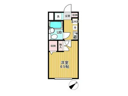 第64シンエイ(1K/1階)の間取り写真